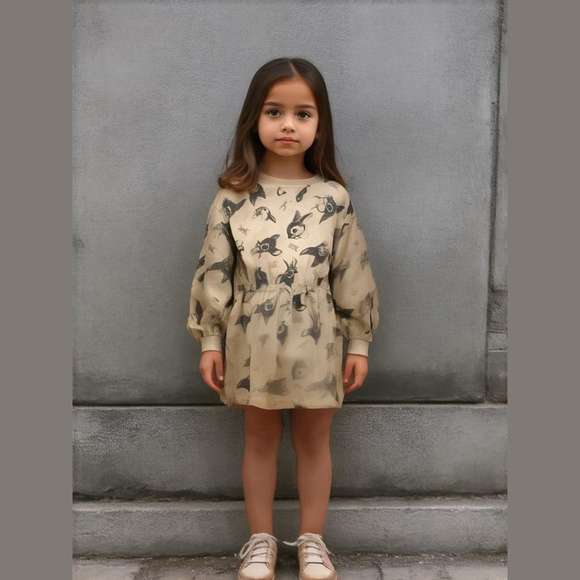 Zara Other - Zara Disney Bambi Thumper Dress Beige Size 10